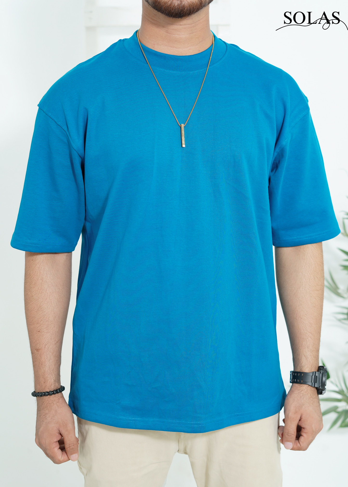 Steel Blue Drop Shoulder T-Shirt